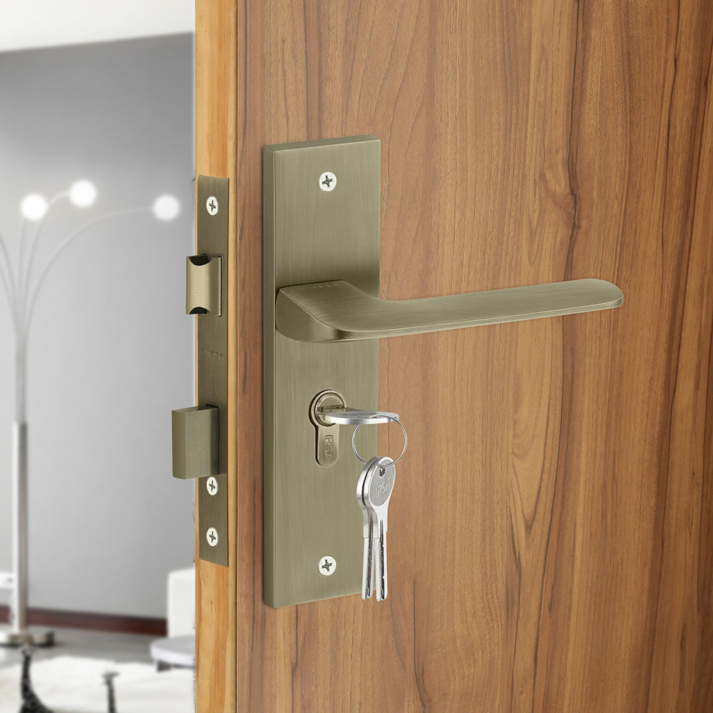 IPSA Chilli Moderna Handle Series on 10" Plate CY (Without Lock Body Cylinder) - Matte Antique Finish MAB